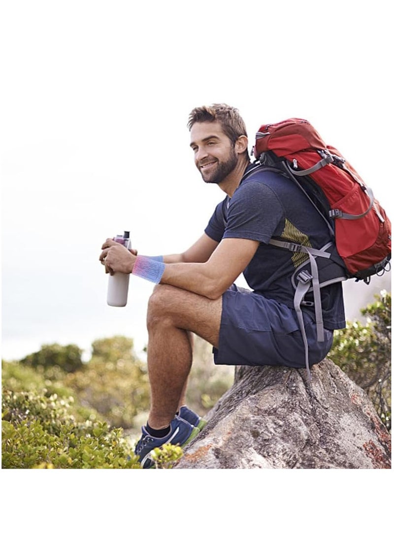 Excefore أساور رياضية 10 * 8 سم أساور معصم رياضية مرنة، أساور عرق من النايلون للصالة الرياضية وكرة السلة والتنس والجري والتمارين الرياضية تمتص الرطوبة، زوجان - Image 3