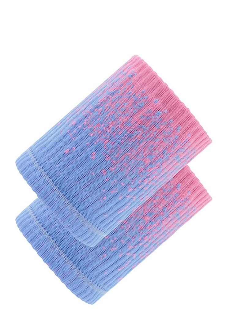 Excefore أساور رياضية 10 * 8 سم أساور معصم رياضية مرنة، أساور عرق من النايلون للصالة الرياضية وكرة السلة والتنس والجري والتمارين الرياضية تمتص الرطوبة، زوجان - Image 5