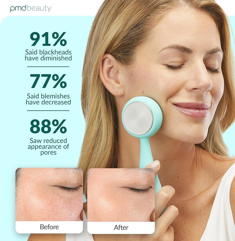 PMD Clean Pro - Smart Facial Cleansing Device with Silicone Brush & ActiveWarmth Anti-Aging Massager - Waterproof - SonicGlow Vibration Technology - Clear Pores & Blackheads - Lift, Firm, & Tone Skin - Image 4