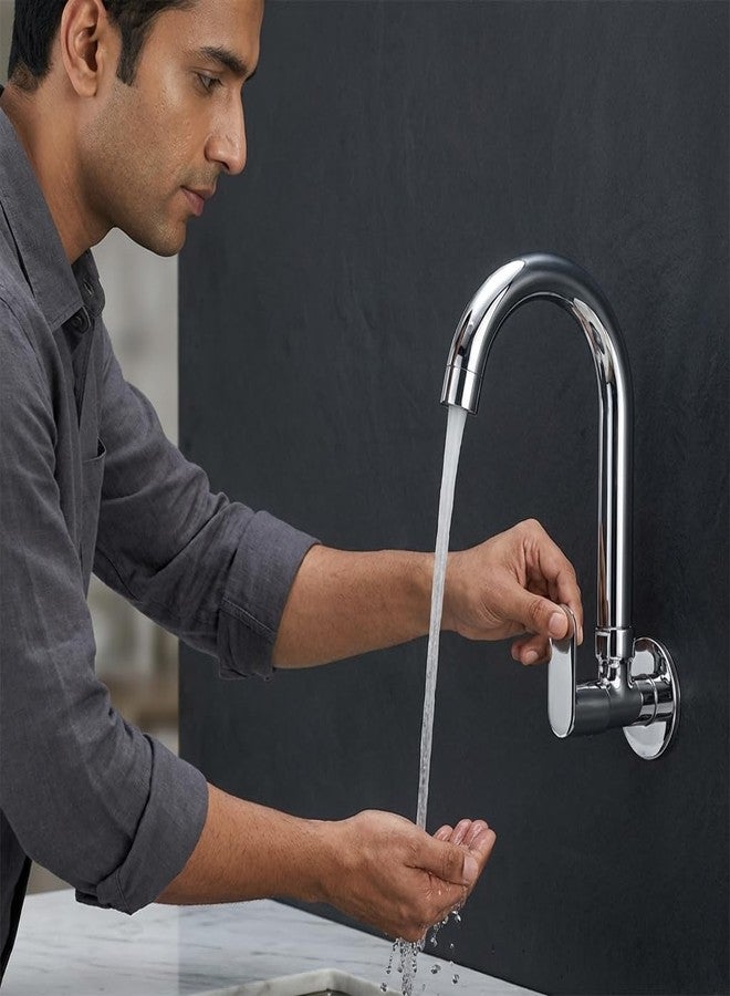 PISTIS Opal Brass Kitchen Sink Cock Tap with 360 Degree Swivel Spout, Foam Flow, Chrome Finish - Image 3