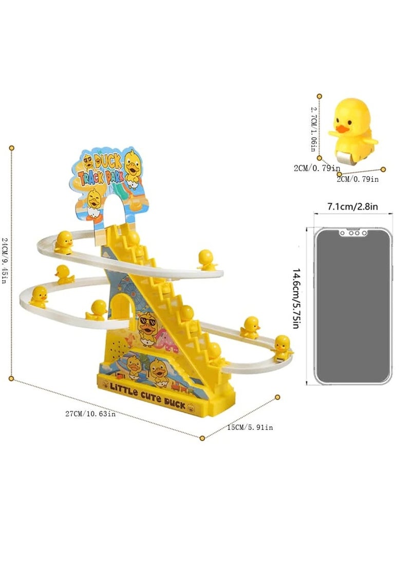 Generic - Interactive Duck Climbing Stairs Toy - Automatic Stair Climbing Ducks with LED Lights & Music, USB/Battery Power - Perfect for Kids 3+ to Enhance Cognitive Skills and Motor Coordination - Image 1