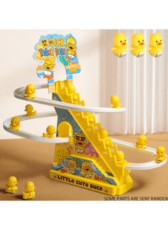 Generic Interactive Duck Climbing Stairs Toy - Automatic Stair Climbing Ducks with LED Lights & Music, USB/Battery Power - Perfect for Kids 3+ to Enhance Cognitive Skills and Motor Coordination  - Image 1
