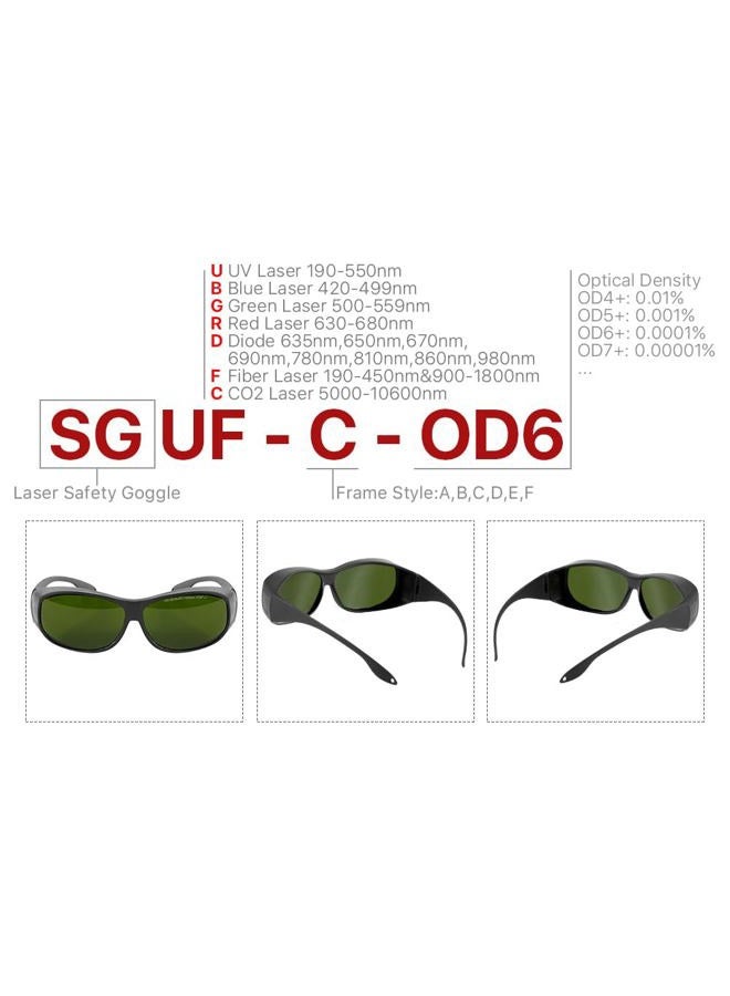 Cloudray 1064nm Laser Safety Glasses Fiber Laser Safety Glasses Protective Goggle Professional OD6+ for YAG Fiber Laser Engraver Safety(Style C) - Image 2