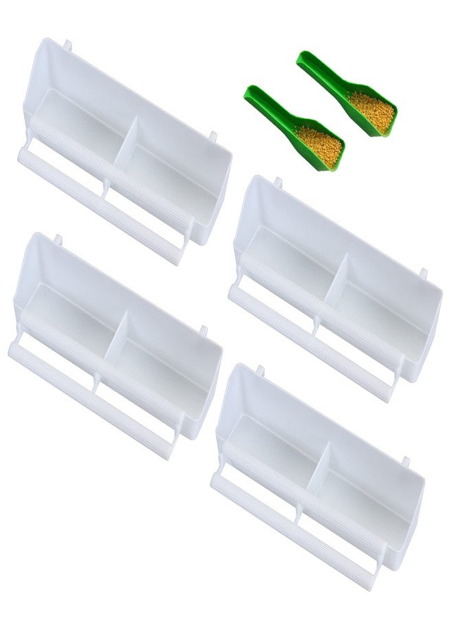 Seneme Bird Feeder/Dispenser for Cage, 4 Pack PP Material, Holds More Feeds, Double Cups Design, Perfect for Small Birds, Accessories Included - Image 1