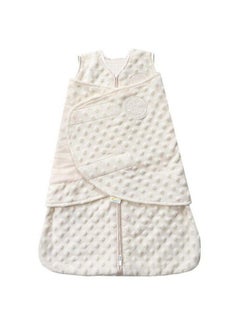 Sleepsack Swaddle 3Way Adjustable Wearable Blanket Tog 3.0 Velboa Plush Dots Cream Newborn 03 Months