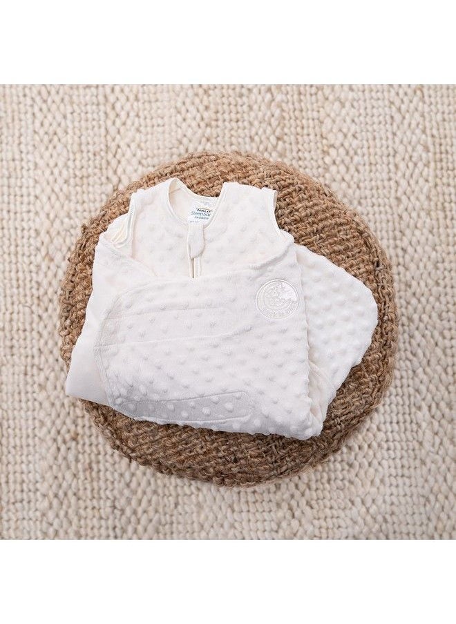 Halo - Sleepsack Swaddle 3Way Adjustable Wearable Blanket Tog 3.0 Velboa Plush Dots Cream Newborn 03 Months - Image 1