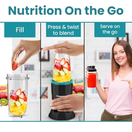 Crompton Ameo Blend | Nutri blender | Smoothie Maker | Mixer Grinder | 400 watts powerful motor | 2 Food grade jars | Sipper Cap | Storage lid | 2 years warranty | Black & Sea Green Color - Image 5