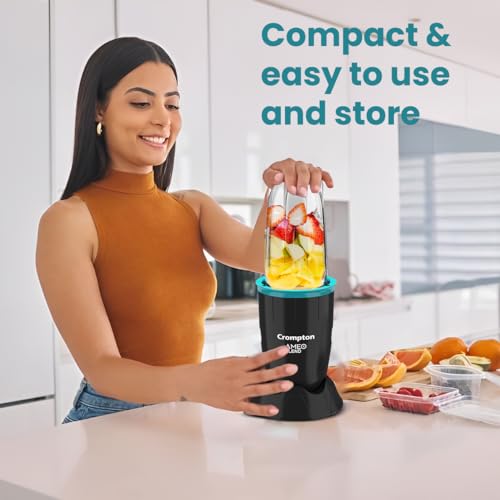 Crompton Ameo Blend | Nutri blender | Smoothie Maker | Mixer Grinder | 400 watts powerful motor | 2 Food grade jars | Sipper Cap | Storage lid | 2 years warranty | Black & Sea Green Color - Image 4