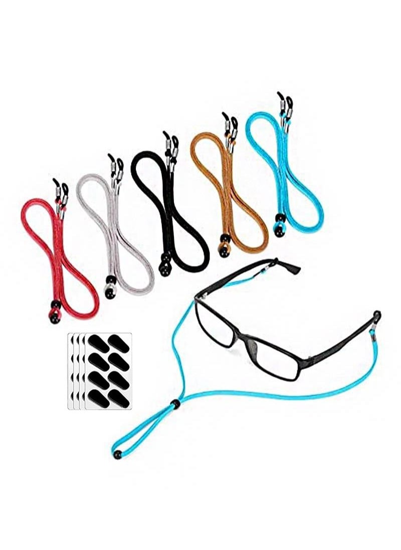 Premium Leather Glasses Strap, Anti-Slip Glasses Chain Lanyard, Adjustable Glasses Holder, Sports Sunglass Holder Holder Straps for Men and Women 5pcs, Free 20 Pairs of Sponge Glasses Nose Pads - pzsku/ZB5233ACAB9DCA17010BCZ/45/_/1668580403/b72eedf8-78ff-4510-bc0e-16f8f2c2cbd8