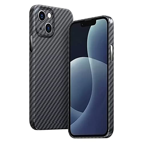 RIZZ iPhone 13 Case with Real Carbon Fiber Aviation Grade Materials Slim Aramid Fiber Cover Ultrathin Phone Cases Super Tough for Men Drop Protection Black - Image 1