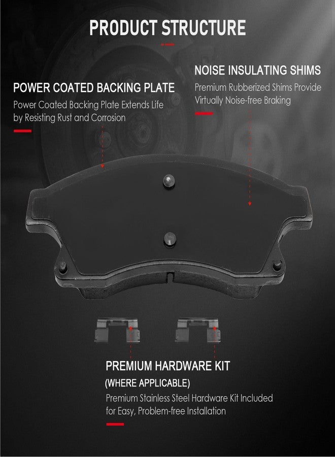 CCIYU Front Ceramic Brake Pads Kits 4pcs fit for 2011-2015 for Chevrolet Cruze,2016 for Chevrolet Cruze Limited,2012-2017 for Chevrolet Sonic - Image 3