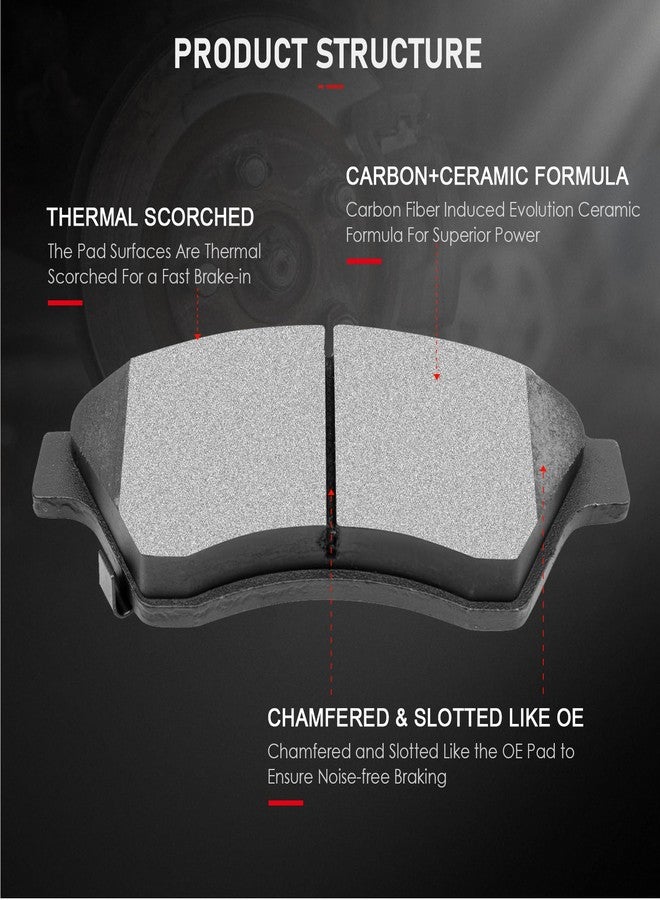 CCIYU Front Ceramic Brake Pads Kits 4pcs fit for 2011-2015 for Chevrolet Cruze,2016 for Chevrolet Cruze Limited,2012-2017 for Chevrolet Sonic - Image 2
