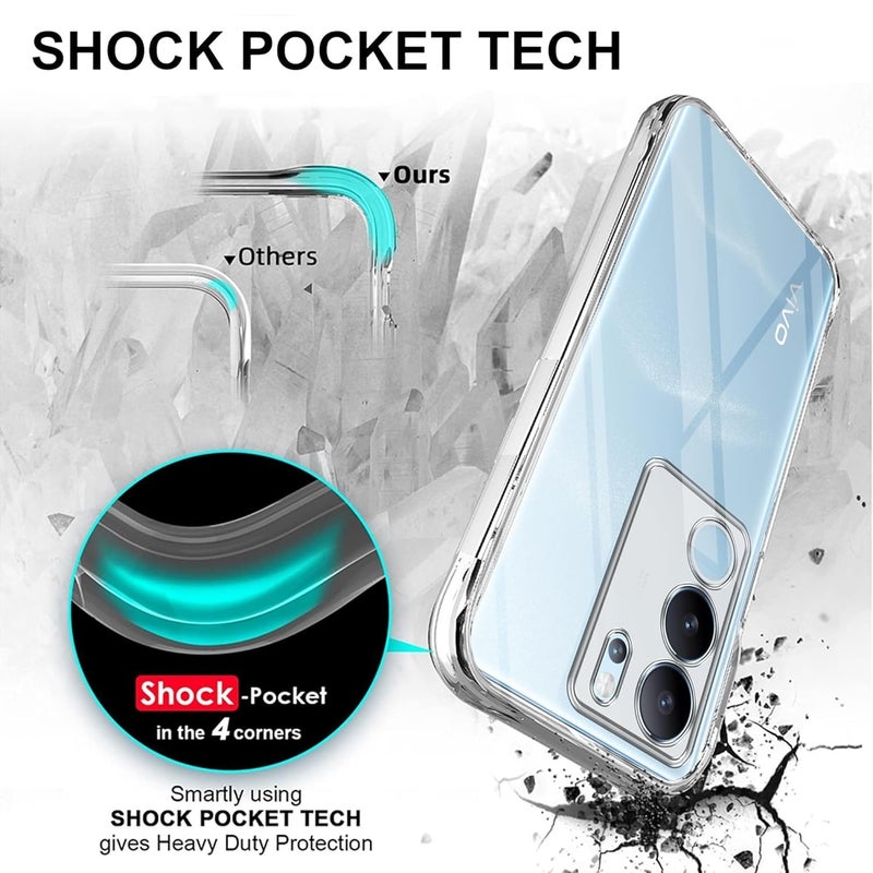 Nishtech غطاء خلفي شفاف هجين ناعم رفيع مضاد للغبار مع حماية الكاميرا لهاتف Vivo V29 وVivo V29 Pro 5G - Image 4