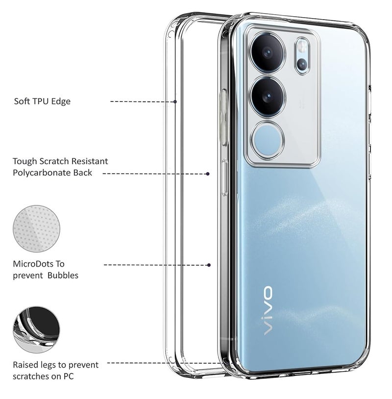 Nishtech غطاء خلفي شفاف هجين ناعم رفيع مضاد للغبار مع حماية الكاميرا لهاتف Vivo V29 وVivo V29 Pro 5G - Image 3