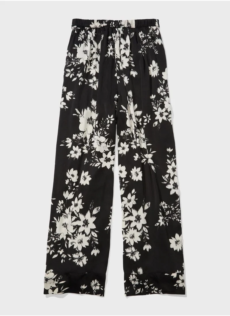American Eagle Floral Print Wide Leg Pants