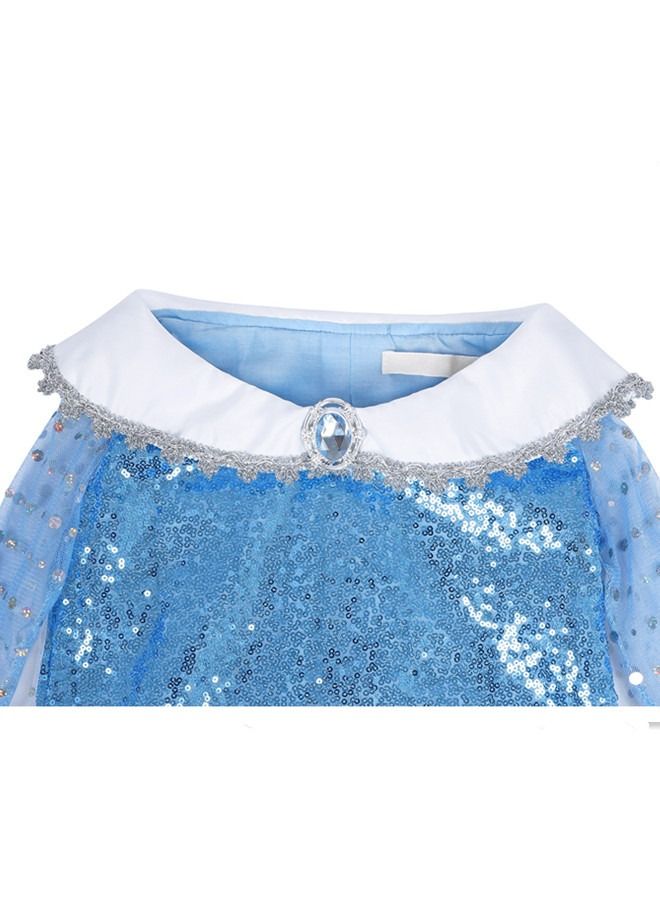 ISank Costume  Princess Dress for Toddlers Dress Up Birthday Cosplay Cape with Accessories  - Image 3
