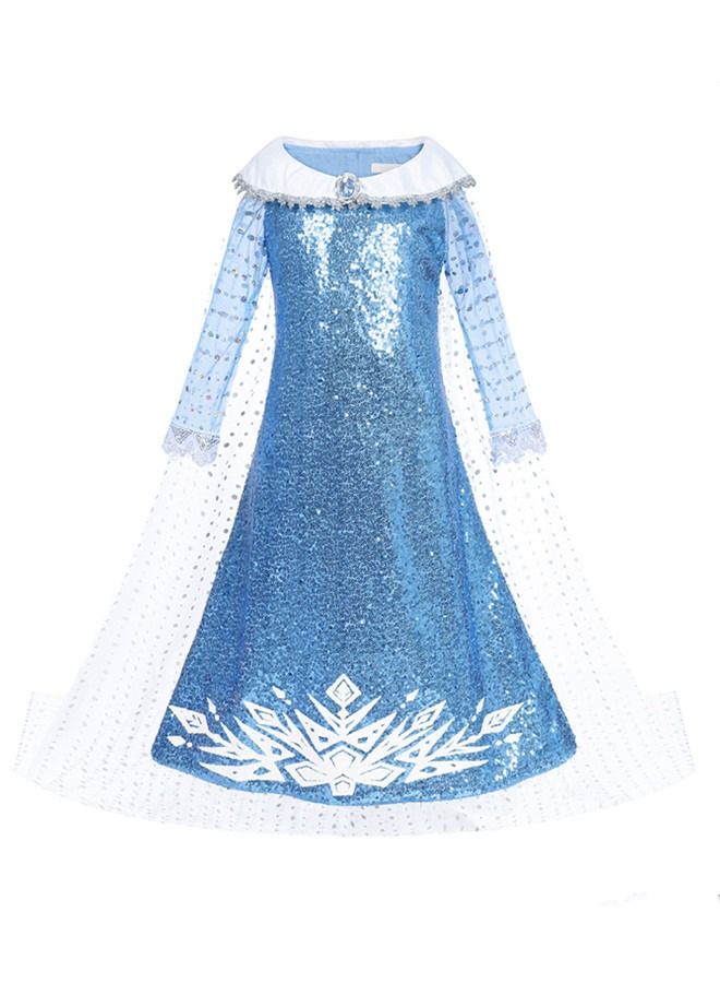 ISank Costume  Princess Dress for Toddlers Dress Up Birthday Cosplay Cape with Accessories  - Image 2