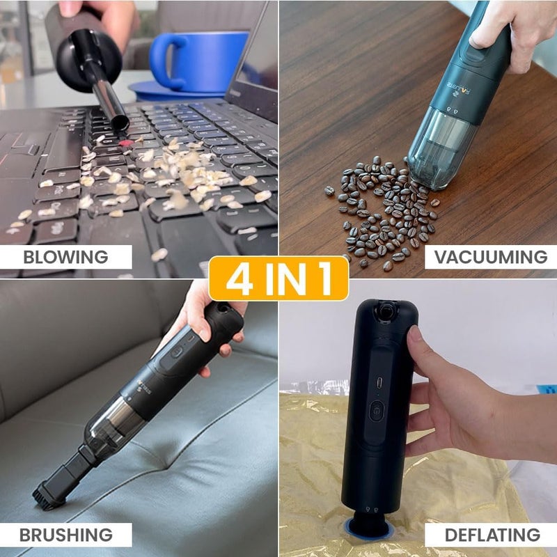 STELLAR DRIVE 4-in-1 Portable Vacuum Cleaner | 14KPA Suction | 7500mAh | Cordless Handheld Vacuum with Blower, HEPA Filter, Brush & Nozzles | Type-C Charging | Car & Home Use - Image 5