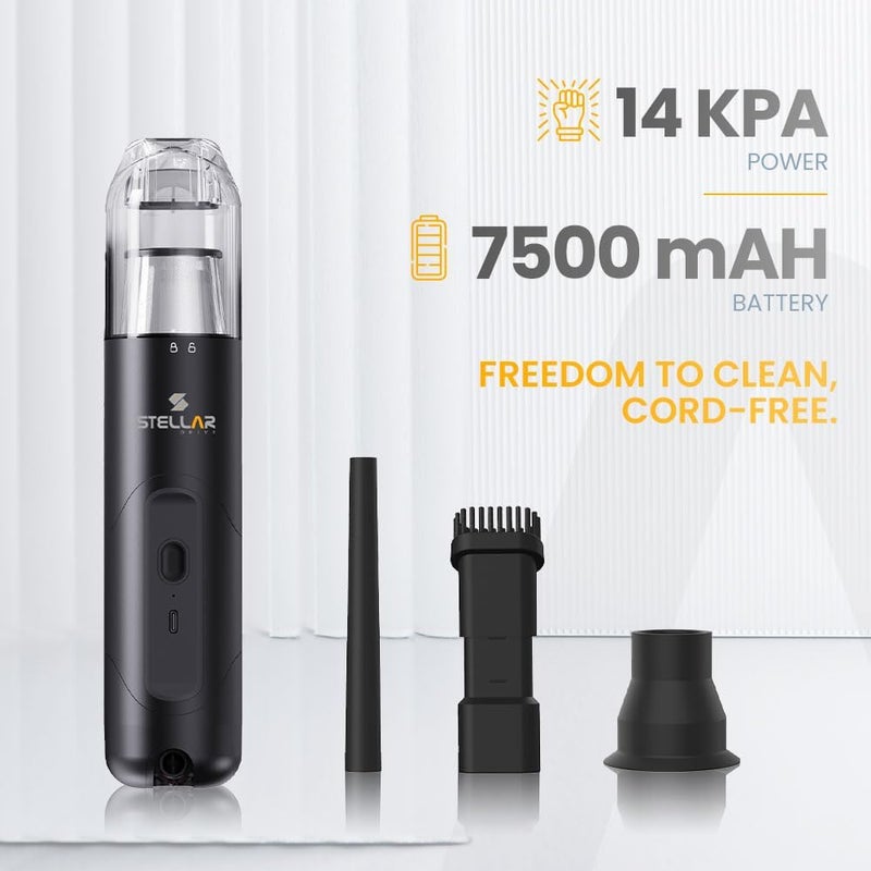STELLAR DRIVE 4-in-1 Portable Vacuum Cleaner | 14KPA Suction | 7500mAh | Cordless Handheld Vacuum with Blower, HEPA Filter, Brush & Nozzles | Type-C Charging | Car & Home Use - Image 2