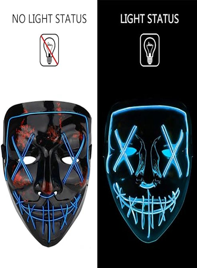 قناع Ghostface Scream LED - قناع الهالوين ثلاثي الأوضاع بإضاءة نيون للبالغين والأطفال - Image 2