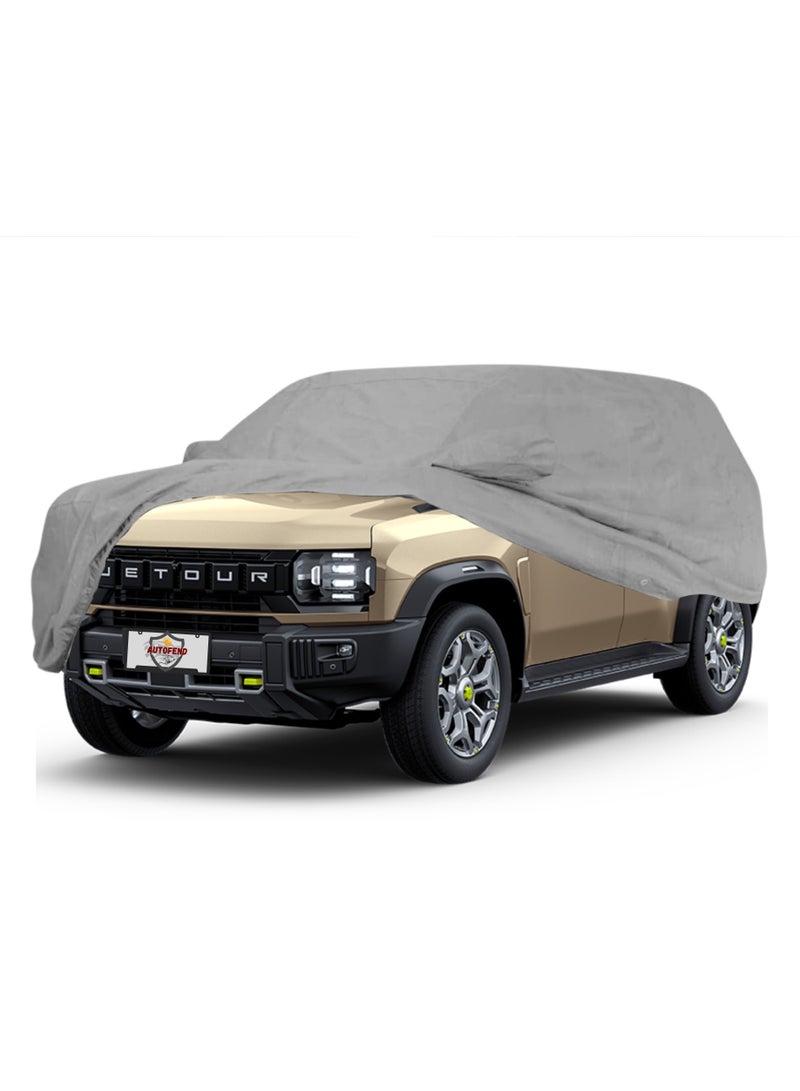 Zipporah All Weather Premium Lightweight 6-Layers Protective Car Cover 210T Compatible for 2024-2025 Jetour T2 Luxury Plus and i-DM with Left Driver Side Door Zipper, Security Lock and Mirror Pockets - Image 1