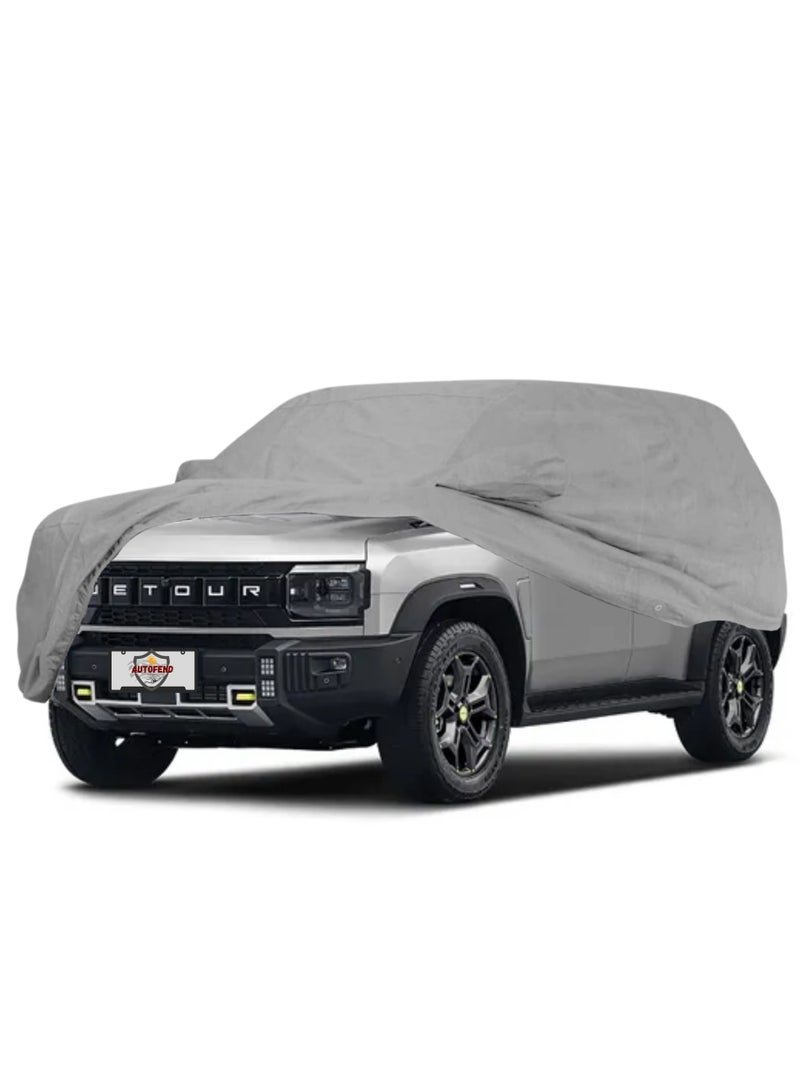 Zipporah All Weather Premium Lightweight 6-Layers Protective Car Cover 210T Compatible for 2024-2025 Jetour T2 Luxury Plus and i-DM with Left Driver Side Door Zipper, Security Lock and Mirror Pockets - Image 2