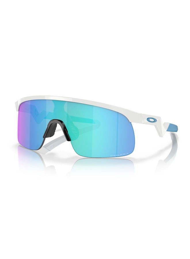 OAKLEY Youth Fit Resistor Rectangle Sunglasses for Men, 23 mm Lens Width, Polished White - Image 1