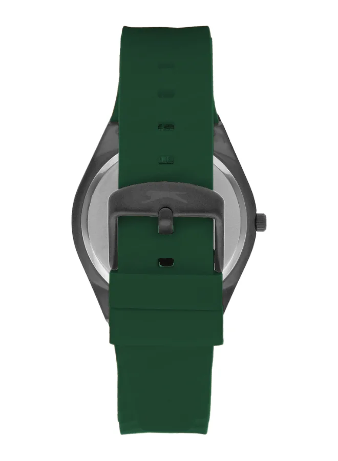 سلازنجر SLAZENGER Men's Watch, Analog Display and Silicone Strap - SL.9.2221.1.06, Green