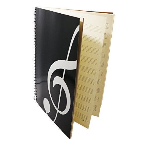 MOREYES Music Notebook Composition Manuscript Staff Notebook with 100 Pages 10.24x7.5 inch/26x19cm (Music clef notebook) - Image 2