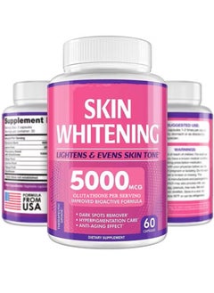 SKIN WHITENING Glutathione Skin Brightening Capsules - 60 Capsules, 5000mg | Antioxidant-Rich Formula for Radiant, Even Skin Tone  - Image 1