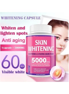 SKIN WHITENING Glutathione Skin Brightening Capsules - 60 Capsules, 5000mg | Antioxidant-Rich Formula for Radiant, Even Skin Tone  - Image 2