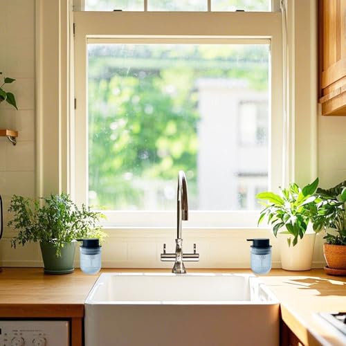 Birugen Foaming Hand Soap Dispenser,Vintage Glass Soap and Lotion Dispenser for Bathroom,Kitchen Dish Soap Dispenser with Silver Foam Pump,Cute Farmhouse Antique Decor (White Dew+Black Lid) - Image 4