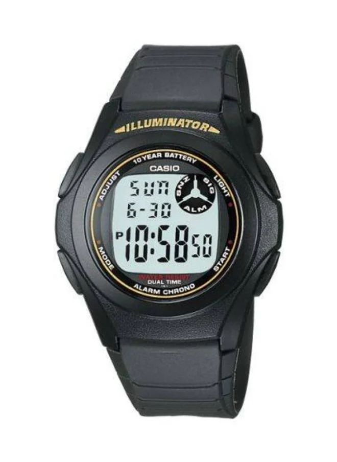 CASIO Unisex Digital Display Watch With Black Resin Strap - F-200W-9A