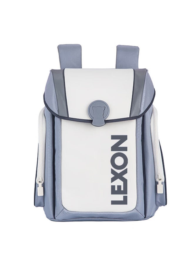 Lexon Schoolbag For Primary School Girls, Spine-protecting Children's Backpack For Grades 1-3 Boys, Lightweight Reflective Double Shoulder Bag, Gray - Image 4
