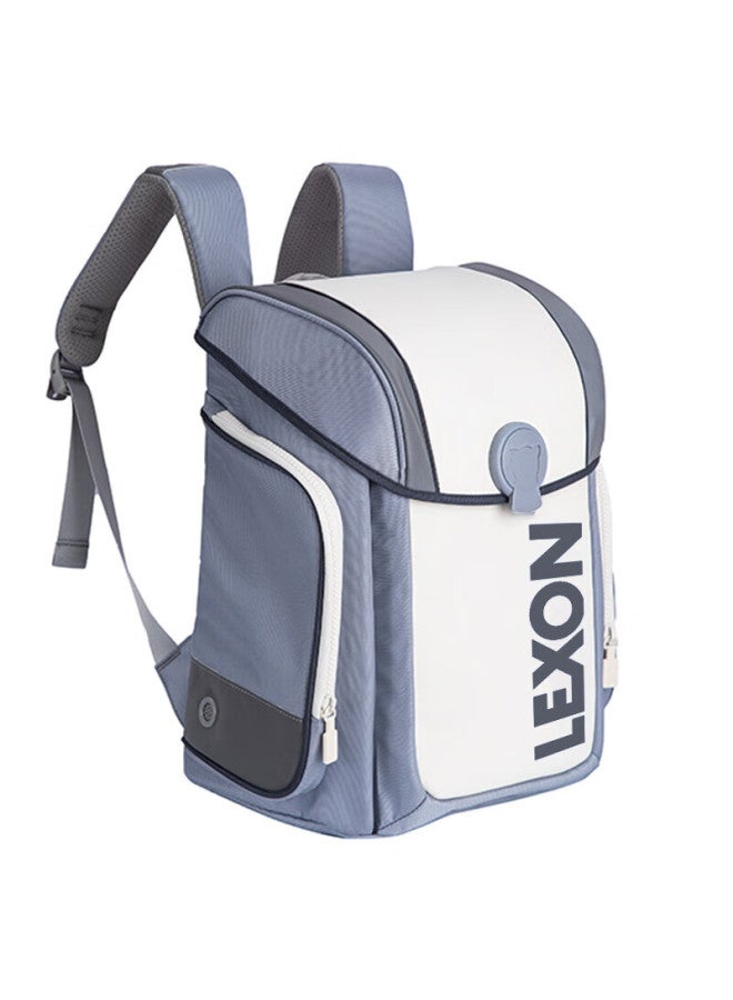 Lexon Schoolbag For Primary School Girls, Spine-protecting Children's Backpack For Grades 1-3 Boys, Lightweight Reflective Double Shoulder Bag, Gray - Image 3