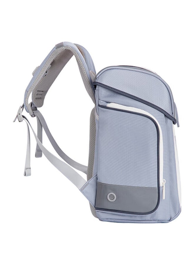 Lexon Schoolbag For Primary School Girls, Spine-protecting Children's Backpack For Grades 1-3 Boys, Lightweight Reflective Double Shoulder Bag, Gray - Image 2