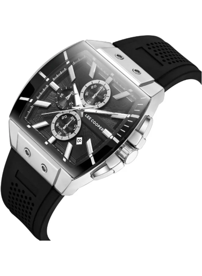 Lee Cooper Black LEE COOPER LC08081.351 Men Multi Function Display Watch & Silicone Strap Black  | Best Price UAE