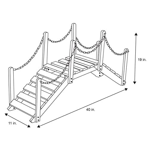 Shine Company 4963N Decorative Cedar Wood Garden Bridge with Side Rails, Natural - Image 5