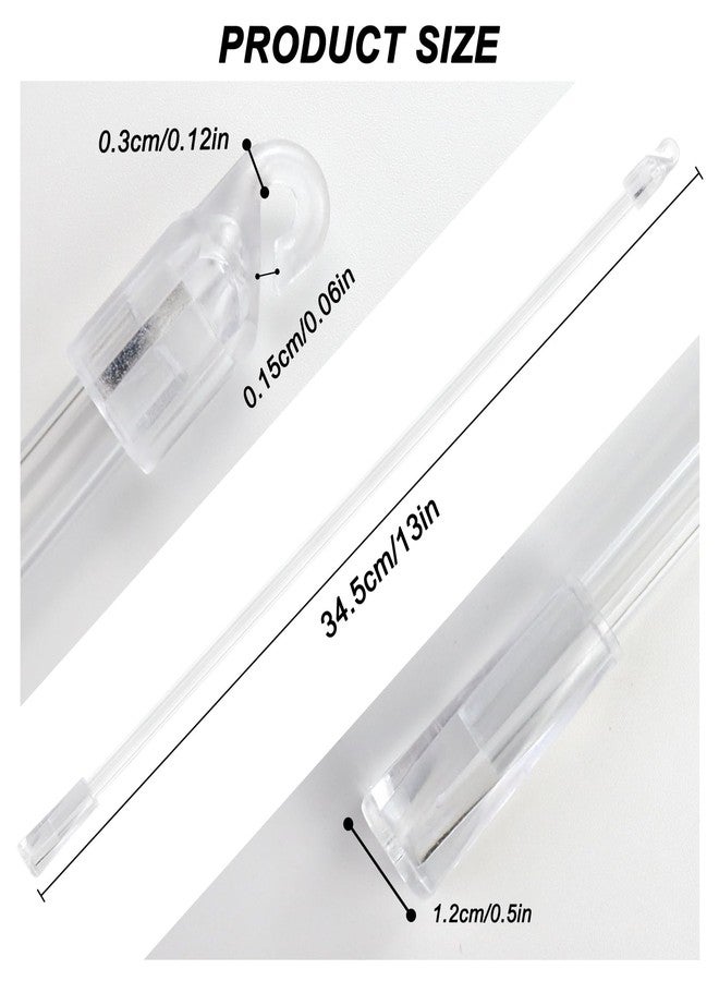 SNOMEL 2 Pieces 12 Inches Blind Wand, Window Blind Tilt Rod, Vertical Wand Control Handle Stick, Clear Blind Tilt Wand Replacement with Hook and Grip, Blinds Opener Accessory - Image 2