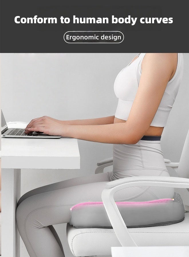 Seat Cushion, Non-Slip Chair Cushion with Memory Foam, Tailbone Cushions for Pressure Relief, Computer & Car Seat Cushion (Grey)  - Image 4