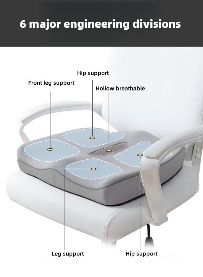 Seat Cushion, Non-Slip Chair Cushion with Memory Foam, Tailbone Cushions for Pressure Relief, Computer & Car Seat Cushion (Grey)  - Image 5