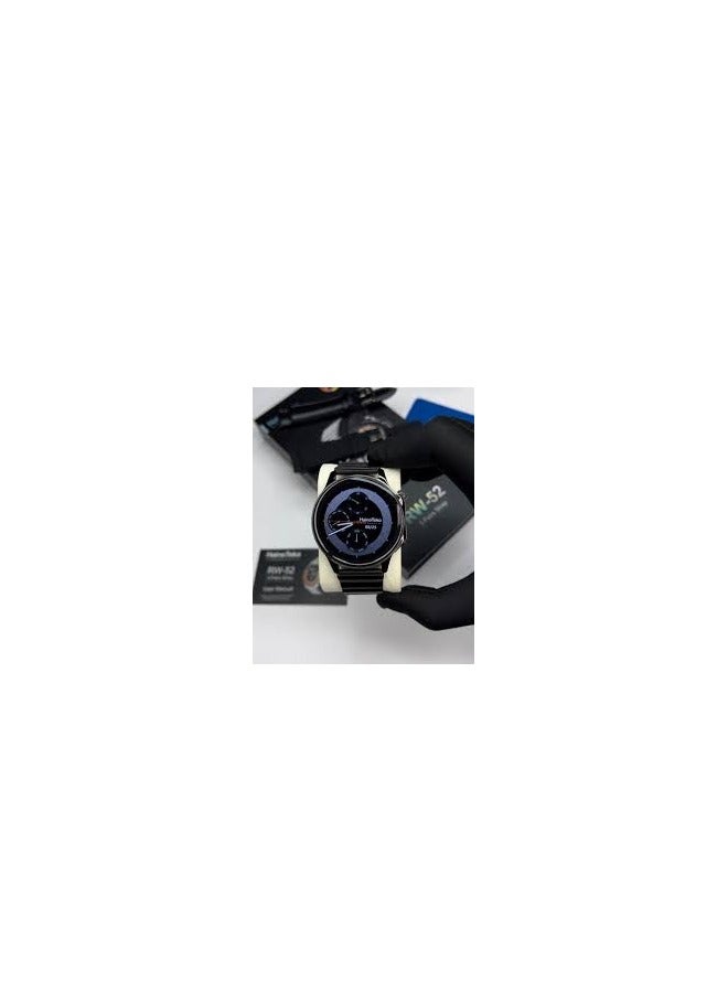 Haino Teko The HainoTeko RW-52 is a black smartwatch that blends modern technology with classic watch aesthetics - Image 2