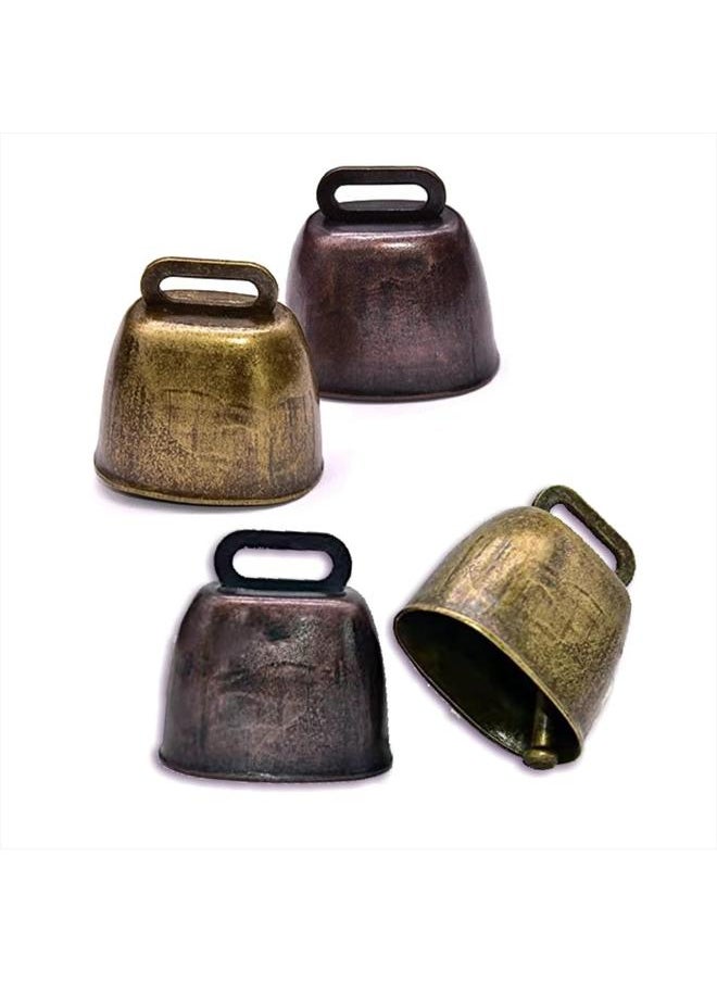 yongsheng 4 Pack Anti-Lost Bells Animal Bells, Grazing Metal Pet Bells, Sound Dissipator, Call Bells for Cattle, Horses and Sheep  - Image 1