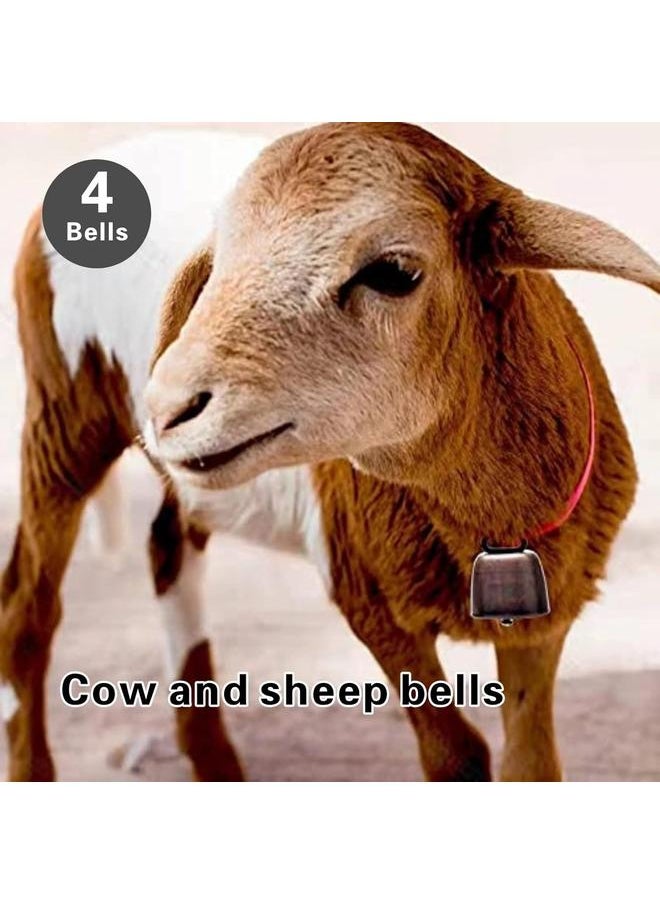 yongsheng 4 Pack Anti-Lost Bells Animal Bells, Grazing Metal Pet Bells, Sound Dissipator, Call Bells for Cattle, Horses and Sheep  - Image 5