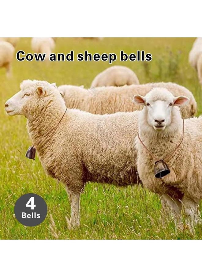 yongsheng 4 Pack Anti-Lost Bells Animal Bells, Grazing Metal Pet Bells, Sound Dissipator, Call Bells for Cattle, Horses and Sheep  - Image 3