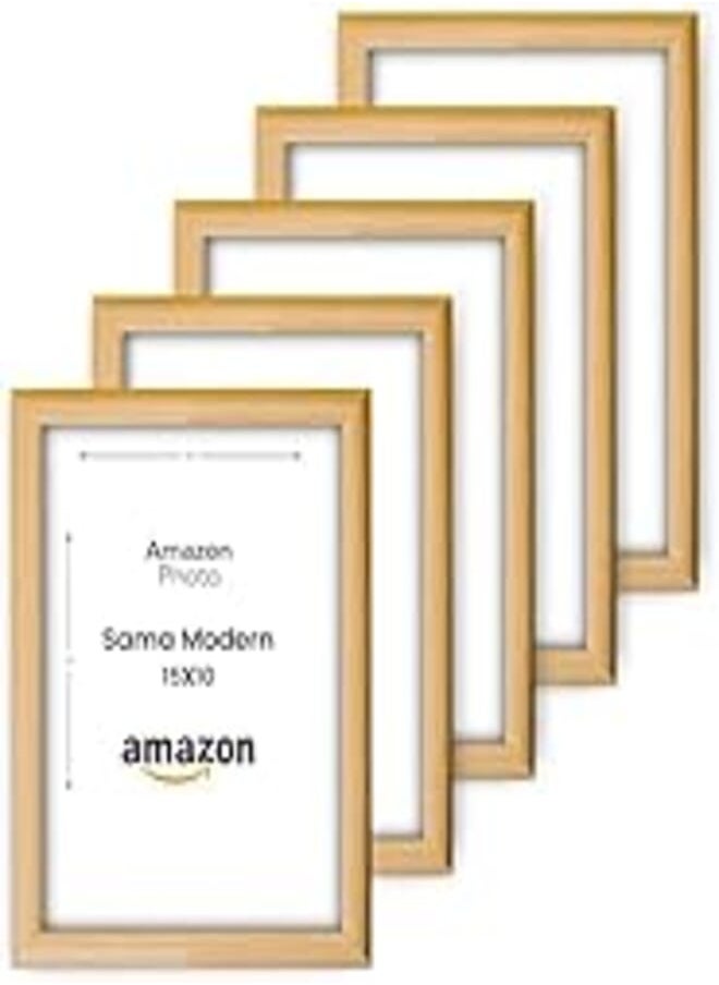 Generic Hanging Decorations Picture Frame with Wooden Stand for Desks and Tables (10x15) - Wooden (Beige) Set of 5 