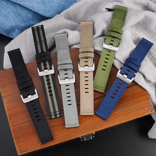 TACTICAL FROG Nylon Watch Bands 22mm, 2 Piece Fast Release Replacement Watch Strap for Men Women, Black - Image 4