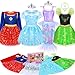 STOPKLAS Princess Dress Up Clothes for Little Girls 16 PCS Princess Toddler Dress Up Costumes Kids Dress Up Pretend Play Toys Gifts for Toddlers Mermaid Costume Set with Accessories for Girls 3 4 5 6 - Image 3