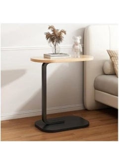 alimforyou Sofa table with wooden top and black iron base, size 60*45*28 cm  - Image 2