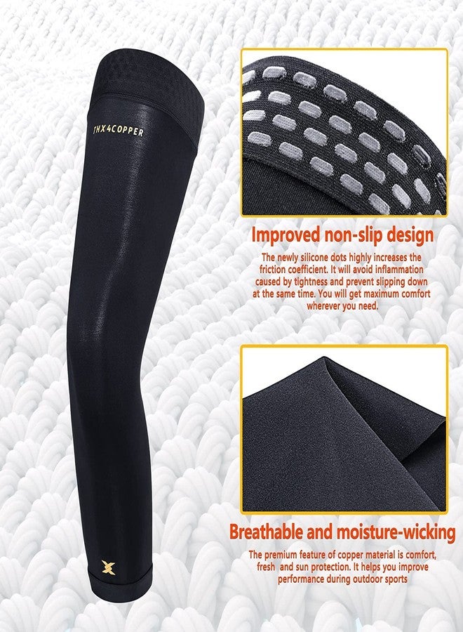 Thx4COPPER Full Leg Compression Sleeves, Anti Slip Long Leg Knee Stabilizer Brace, Knee Thigh Calf Support for Running Basketball Cycling Football, Leg Protection Knee Pain Relief Arthritis - Image 4